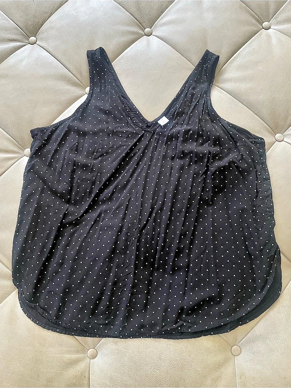 Old Navy Polka Dot Tank Top in Black & White Size XL